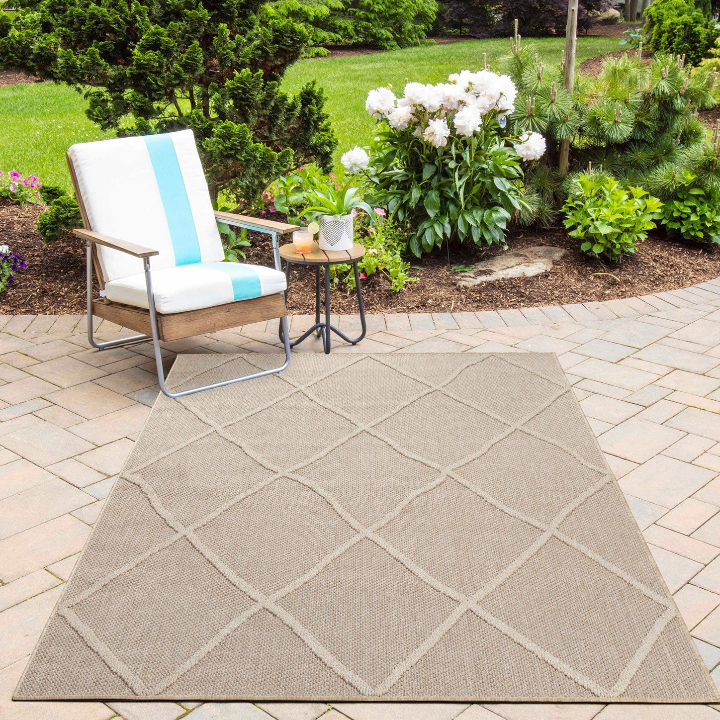 PATARA - Tapis intérieur/extérieur motif berbère beige - PAT4952BEI PATARA