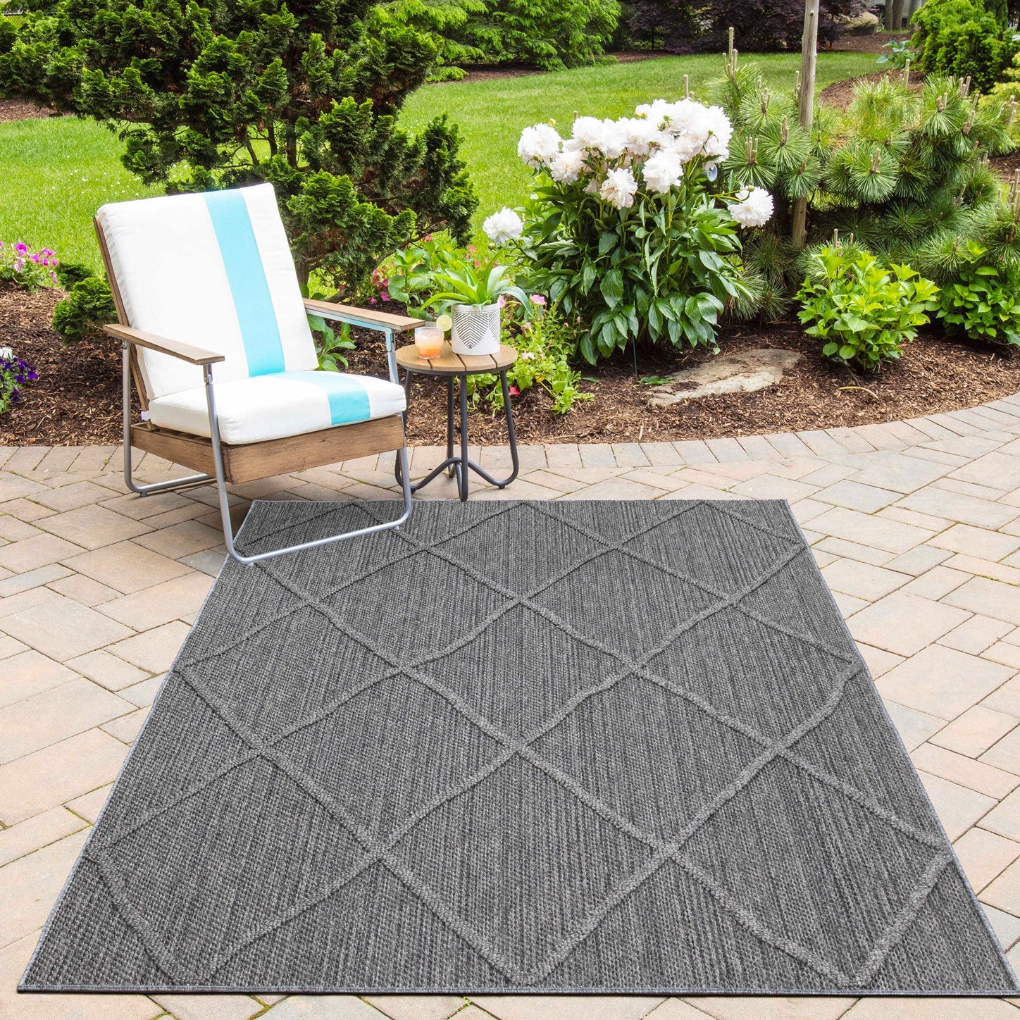 PATARA - Tapis intérieur/extérieur motif berbère gris - PAT4952GRI PATARA