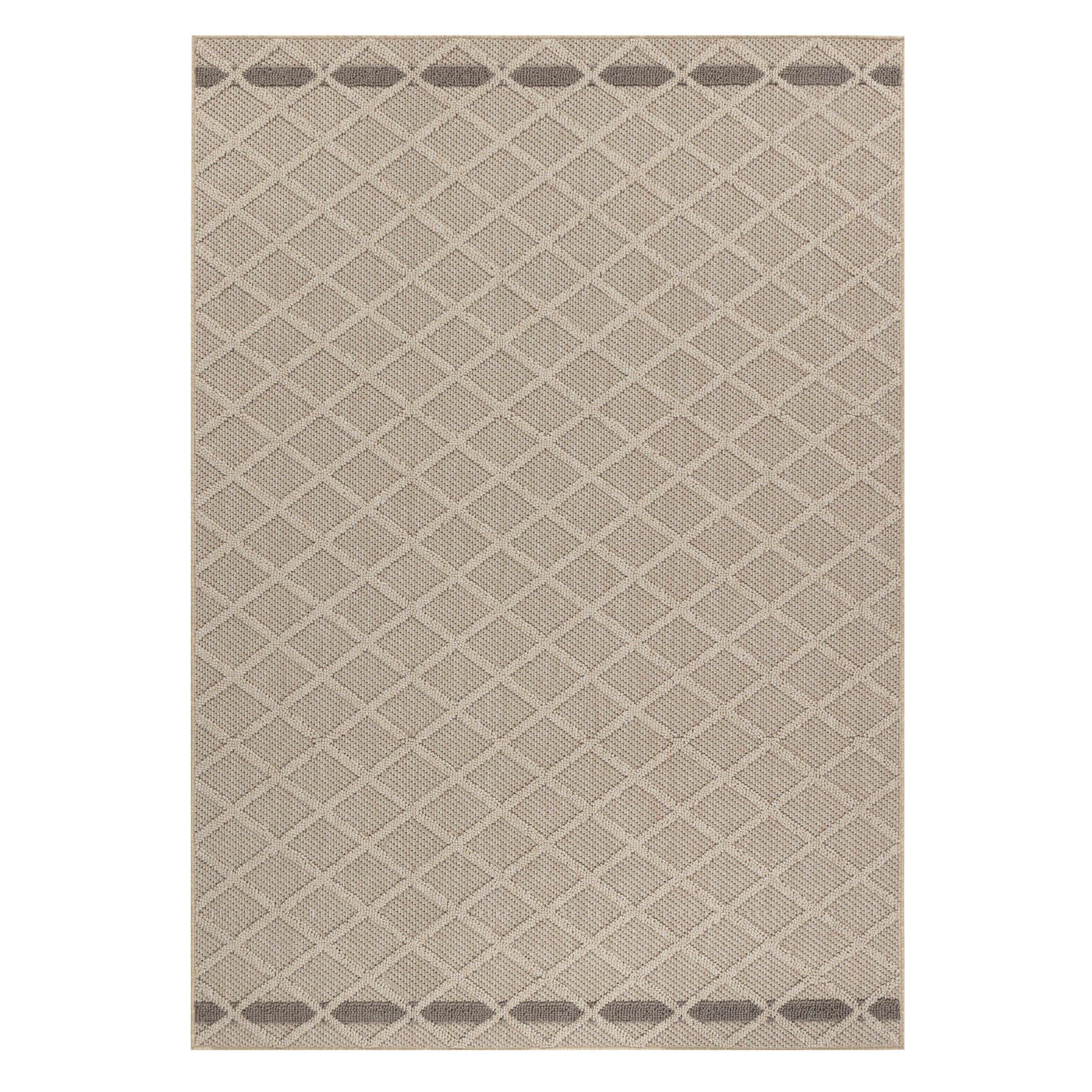 PATARA - Tapis intérieur/extérieur motif losange beige - PAT4953BEI PATARA