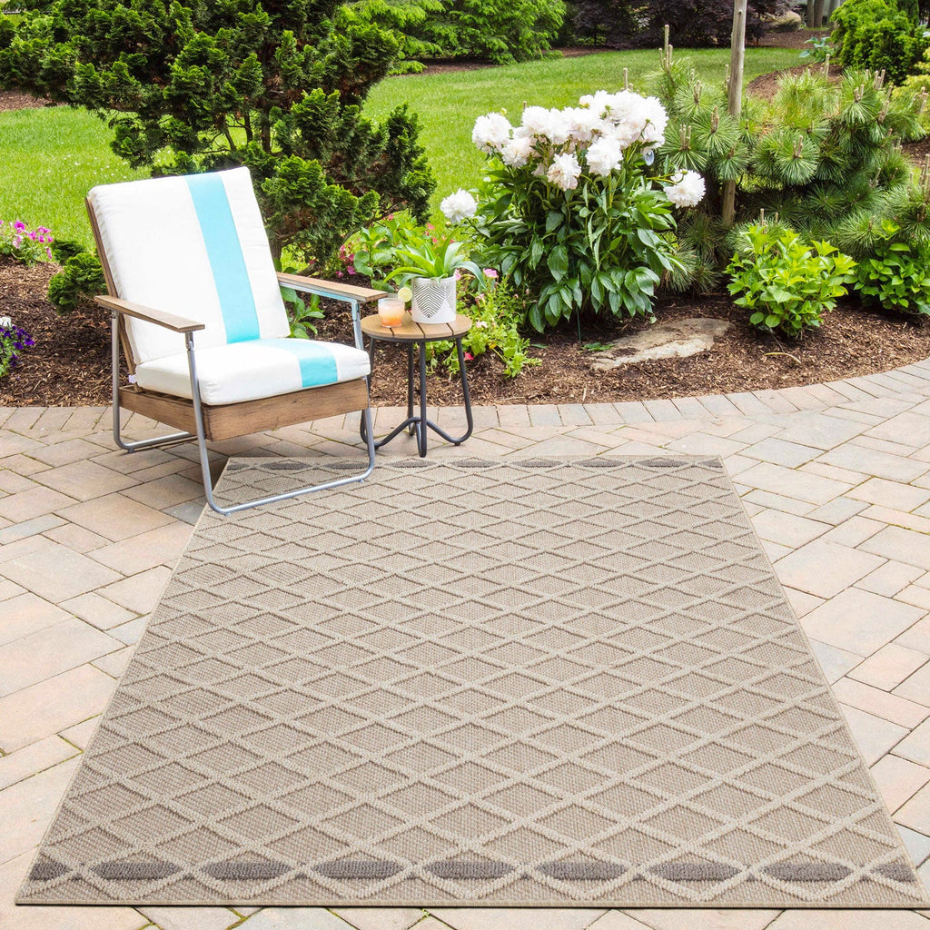 PATARA - Tapis intérieur/extérieur motif losange beige - PAT4953BEI PATARA