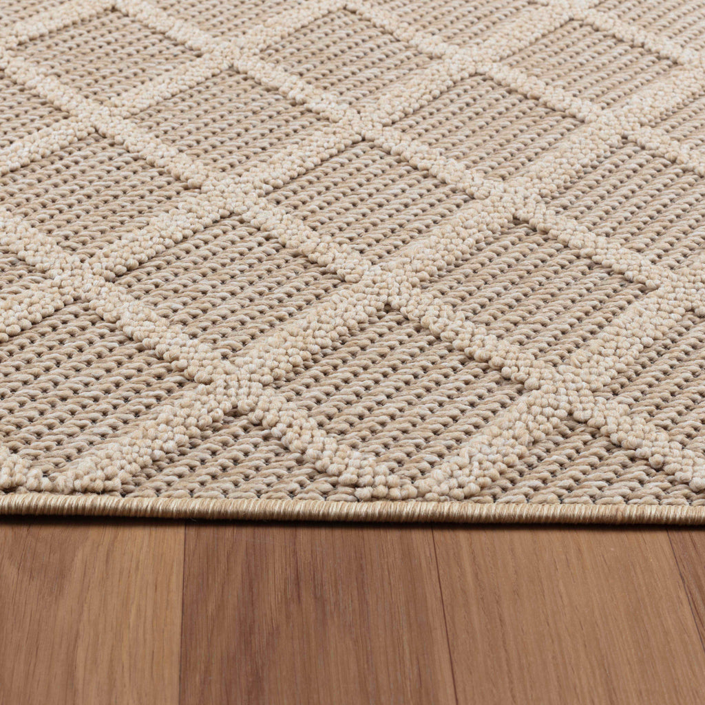 PATARA - Tapis intérieur/extérieur motif losange beige - PAT4953BEI PATARA