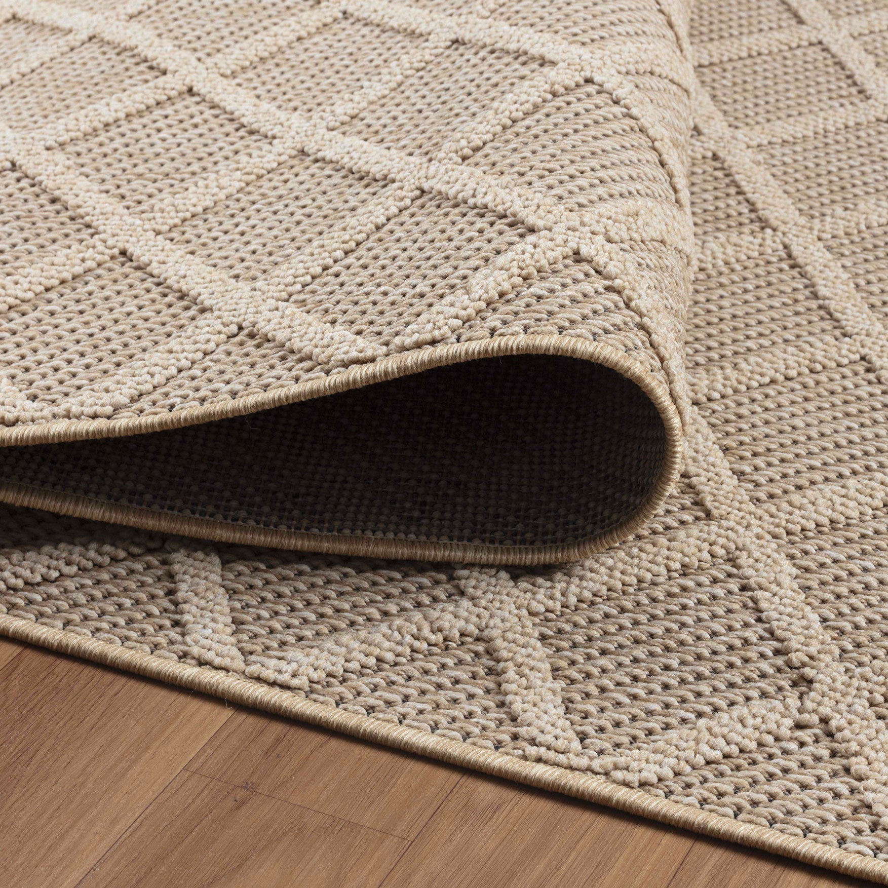 PATARA - Tapis intérieur/extérieur motif losange beige - PAT4953BEI PATARA