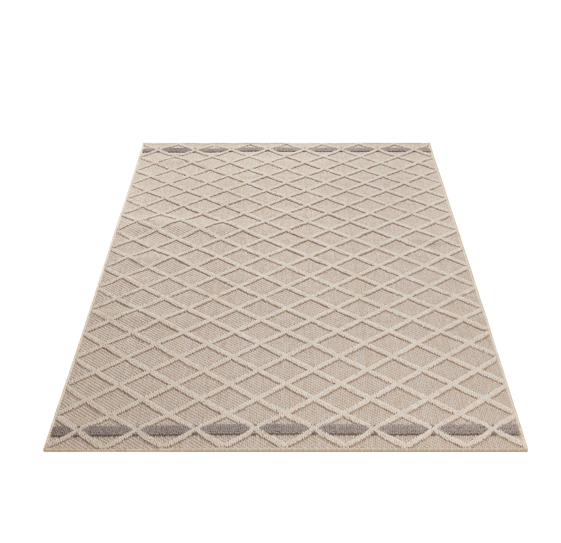 PATARA - Tapis intérieur/extérieur motif losange beige - PAT4953BEI PATARA