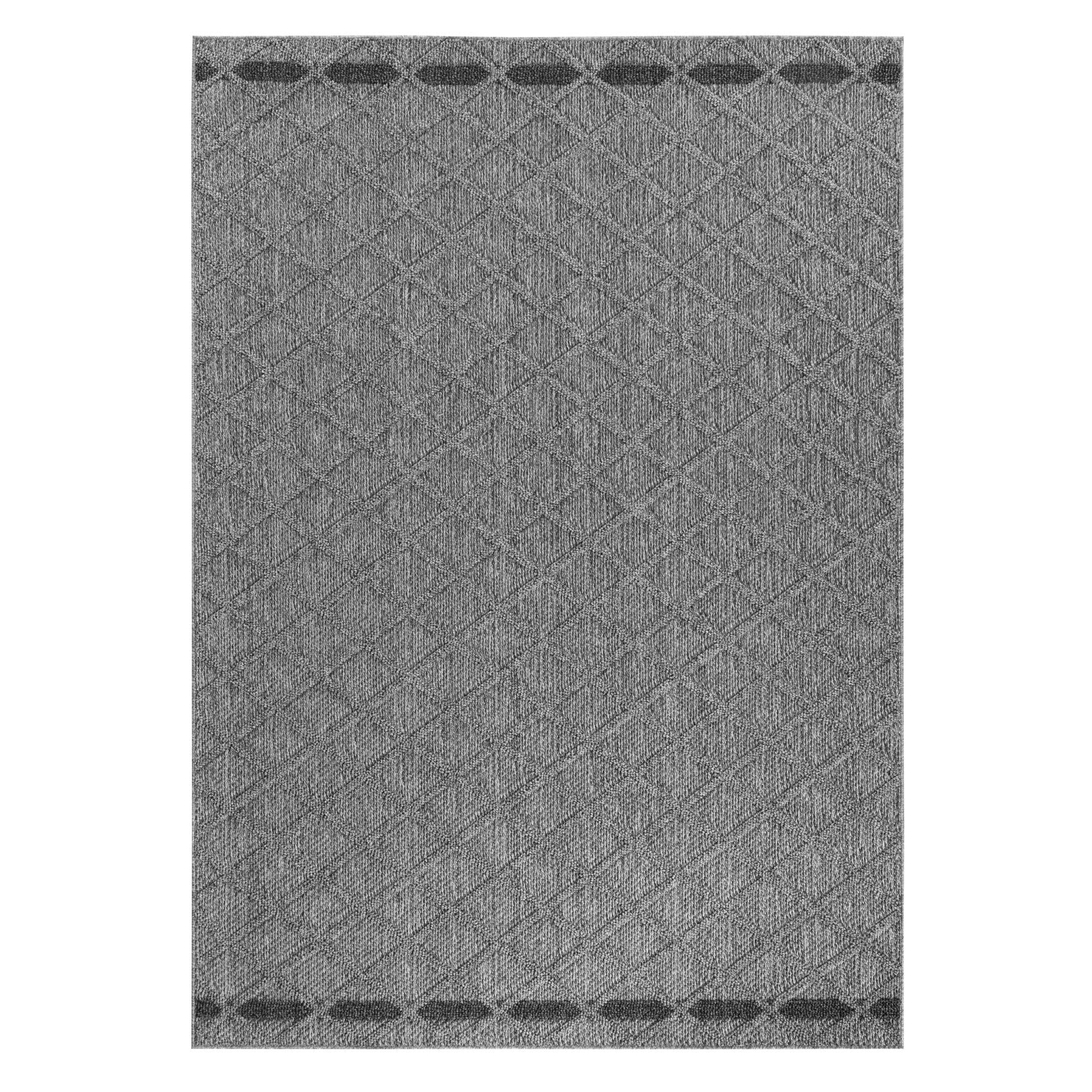 PATARA - Tapis intérieur/extérieur motif losange gris - PAT4953GRI PATARA