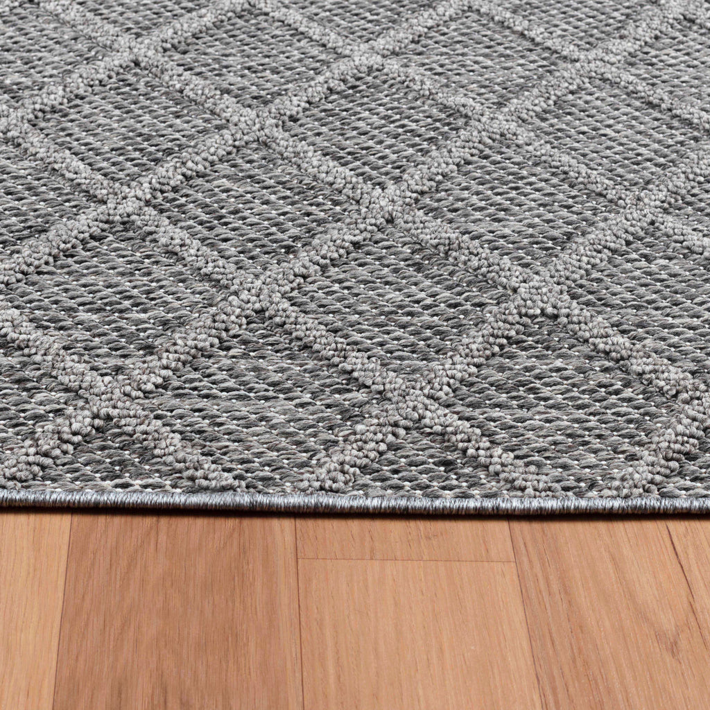 PATARA - Tapis intérieur/extérieur motif losange gris - PAT4953GRI PATARA