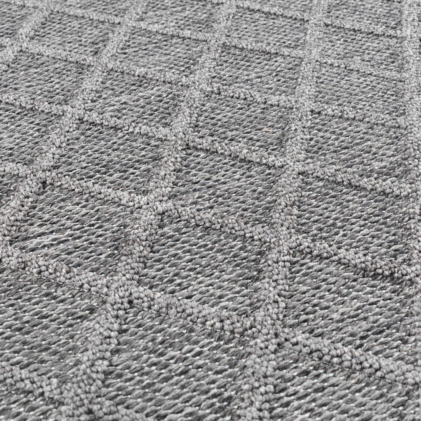 PATARA - Tapis intérieur/extérieur motif losange gris - PAT4953GRI PATARA