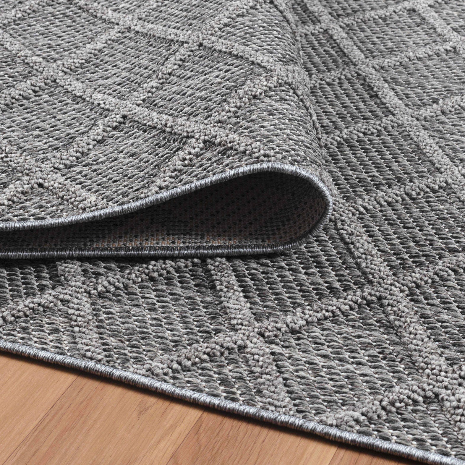 PATARA - Tapis intérieur/extérieur motif losange gris - PAT4953GRI PATARA