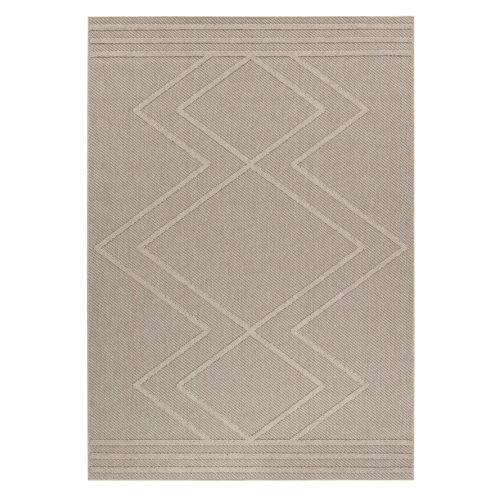 PATARA - Tapis intérieur/extérieur motif géométrique beige - PAT4954BEI PATARA