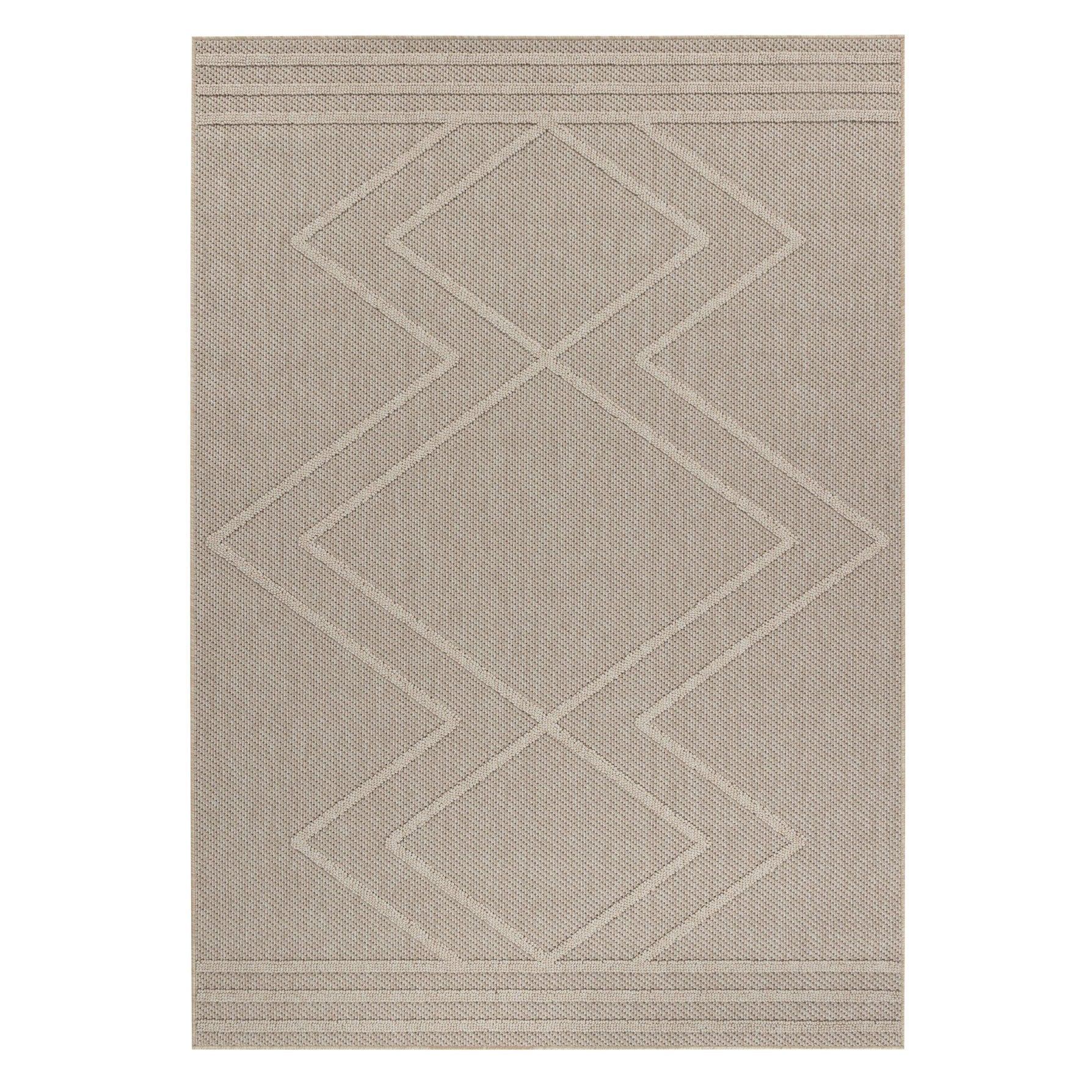 PATARA - Tapis intérieur/extérieur motif géométrique beige - PAT4954BEI PATARA