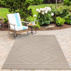 PATARA - Tapis intérieur/extérieur motif géométrique beige - PAT4954BEI PATARA