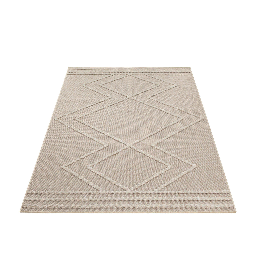 PATARA - Tapis intérieur/extérieur motif géométrique beige - PAT4954BEI PATARA