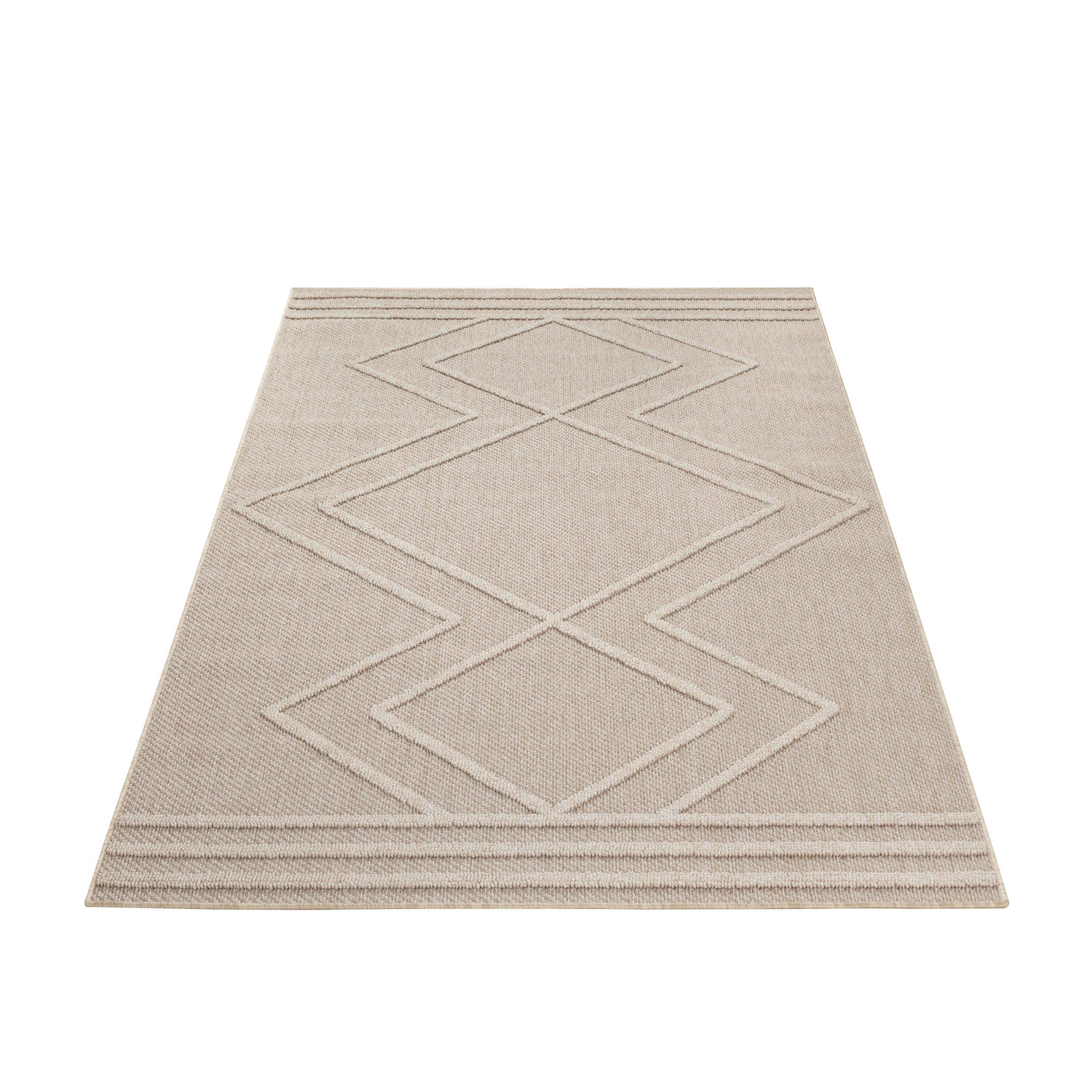 PATARA - Tapis intérieur/extérieur motif géométrique beige - PAT4954BEI PATARA