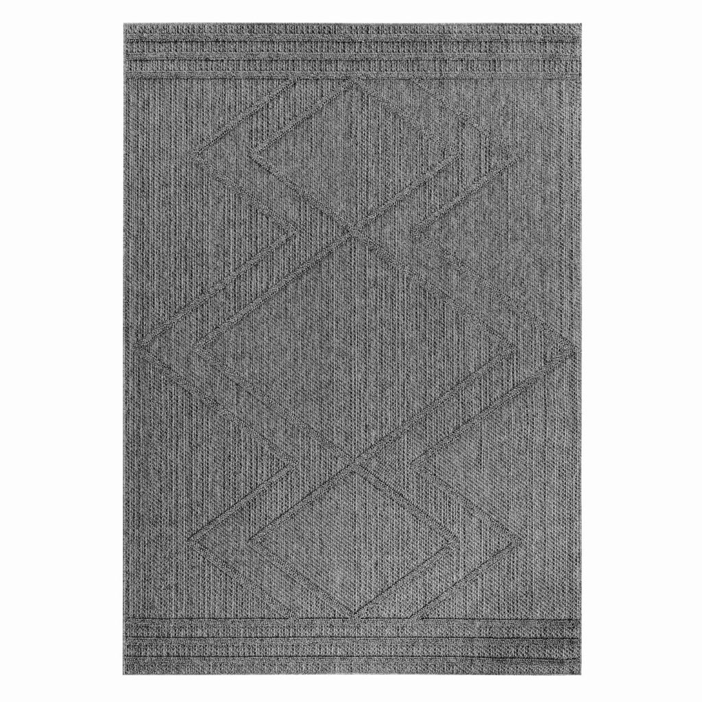 PATARA - Tapis intérieur/extérieur motif géométrique gris - PAT4954GRI PATARA