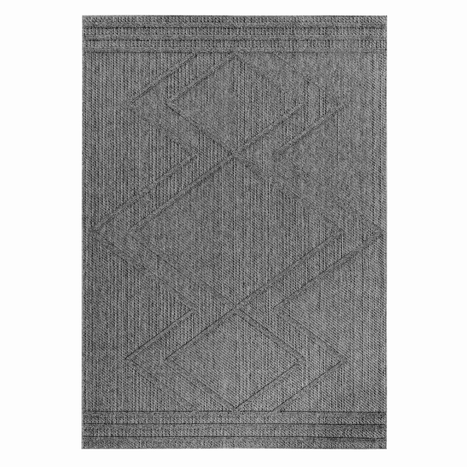 PATARA - Tapis intérieur/extérieur motif géométrique gris - PAT4954GRI PATARA