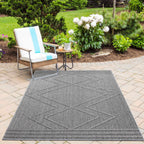 PATARA - Tapis intérieur/extérieur motif géométrique gris - PAT4954GRI PATARA