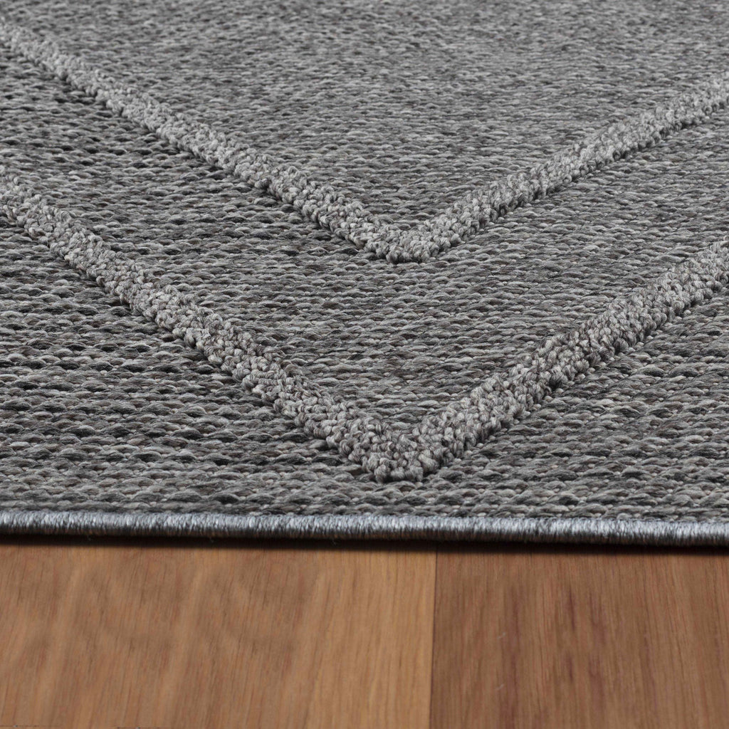 PATARA - Tapis intérieur/extérieur motif géométrique gris - PAT4954GRI PATARA