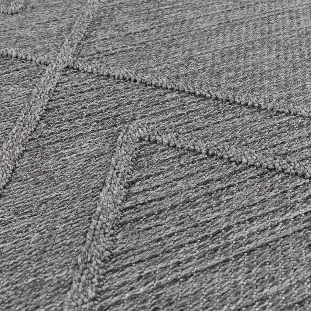 PATARA - Tapis intérieur/extérieur motif géométrique gris - PAT4954GRI PATARA