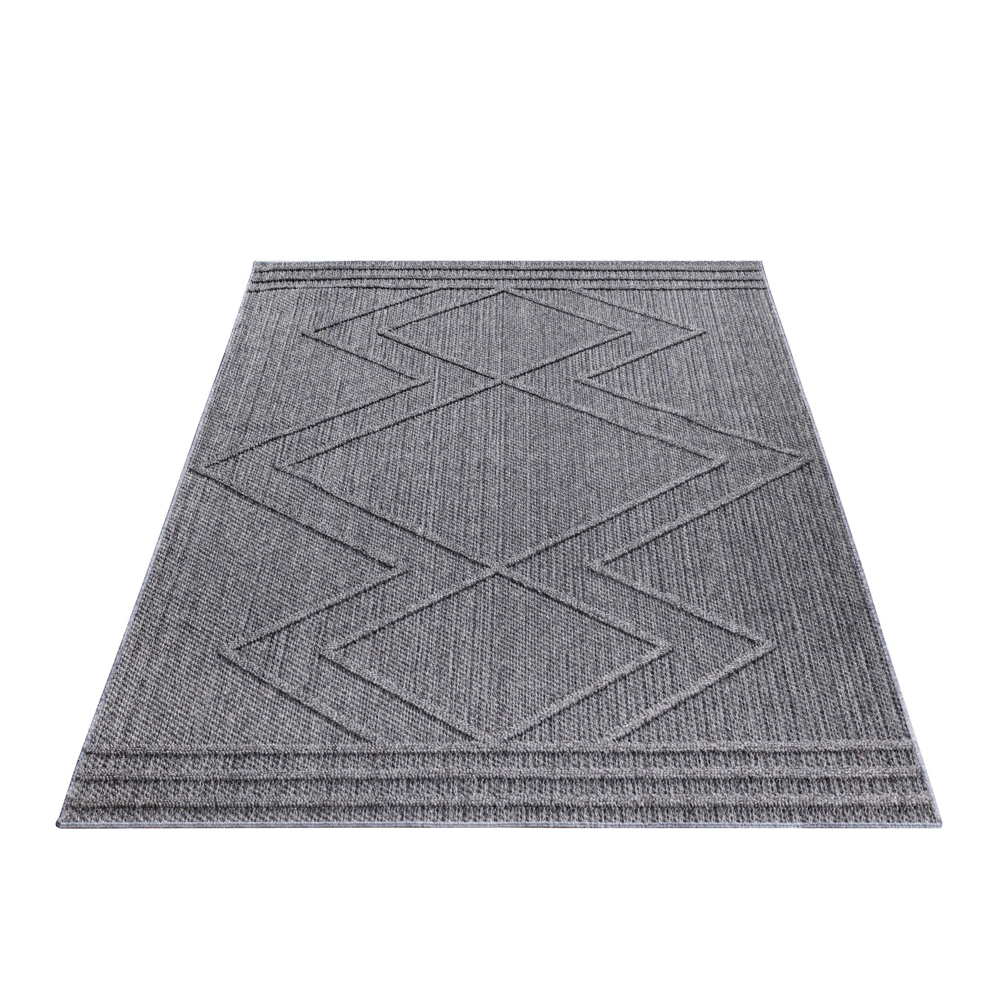 PATARA - Tapis intérieur/extérieur motif géométrique gris - PAT4954GRI PATARA