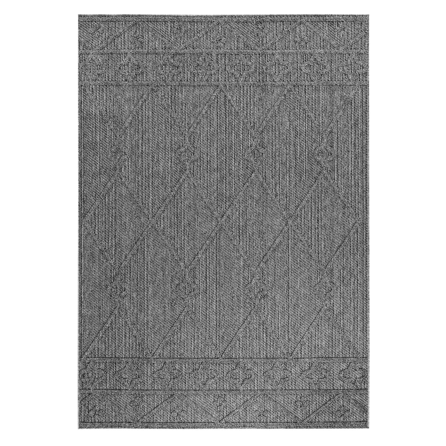 PATARA - Tapis intérieur/extérieur motif oriental gris - PAT4955GRI PATARA