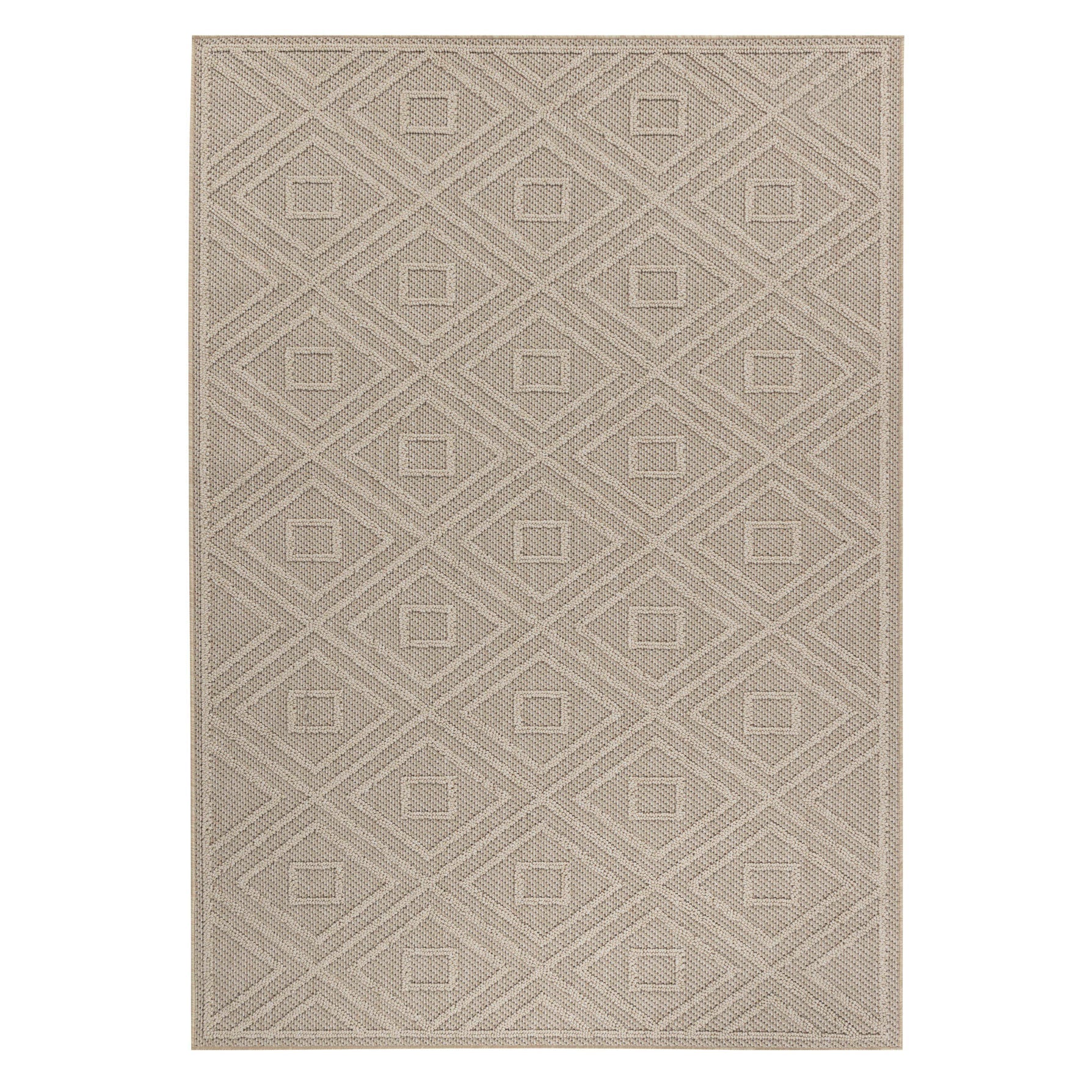 PATARA - Tapis intérieur/extérieur motif graphique beige - PAT4956BEI PATARA