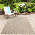 PATARA - Tapis intérieur/extérieur motif graphique beige - PAT4956BEI PATARA