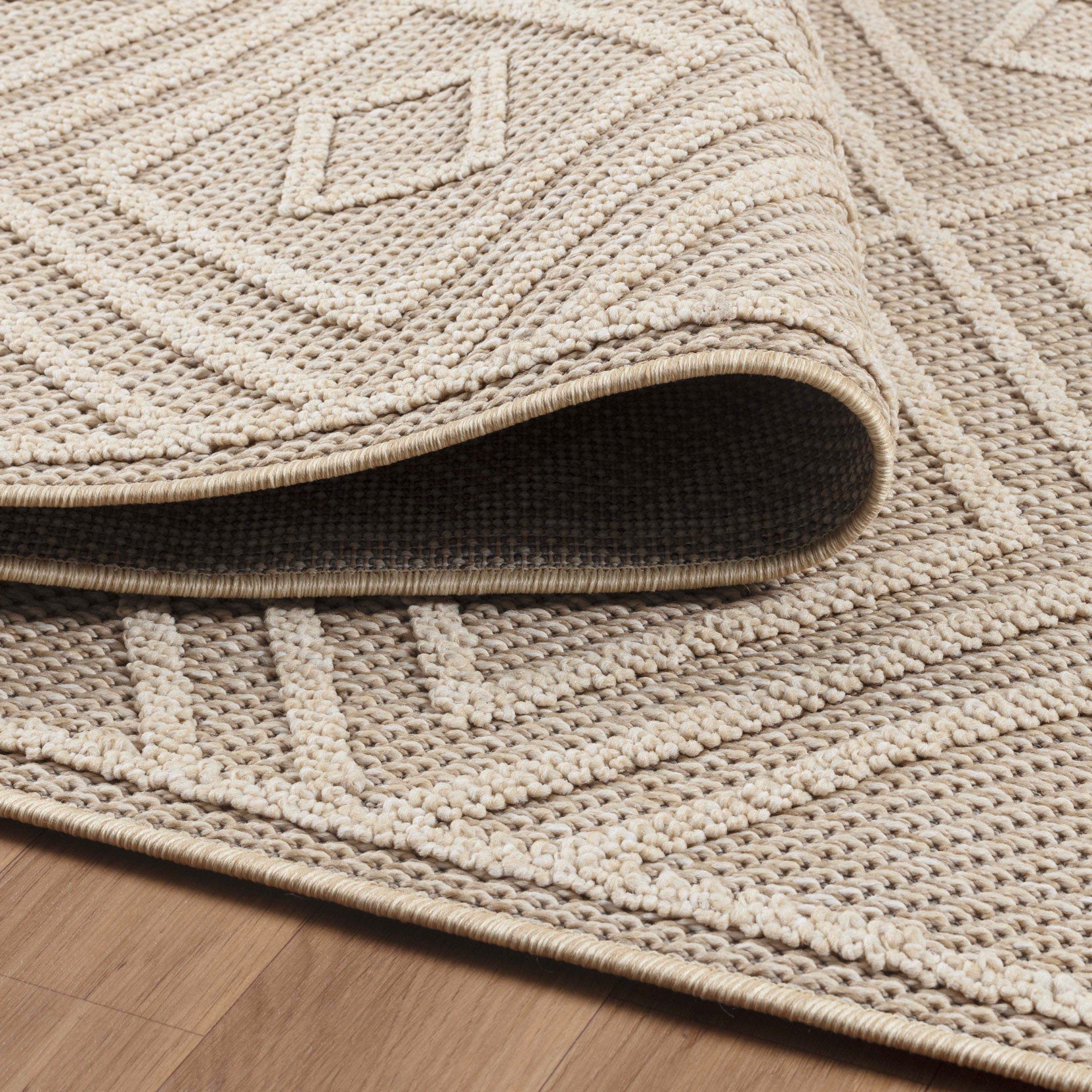 PATARA - Tapis intérieur/extérieur motif graphique beige - PAT4956BEI PATARA