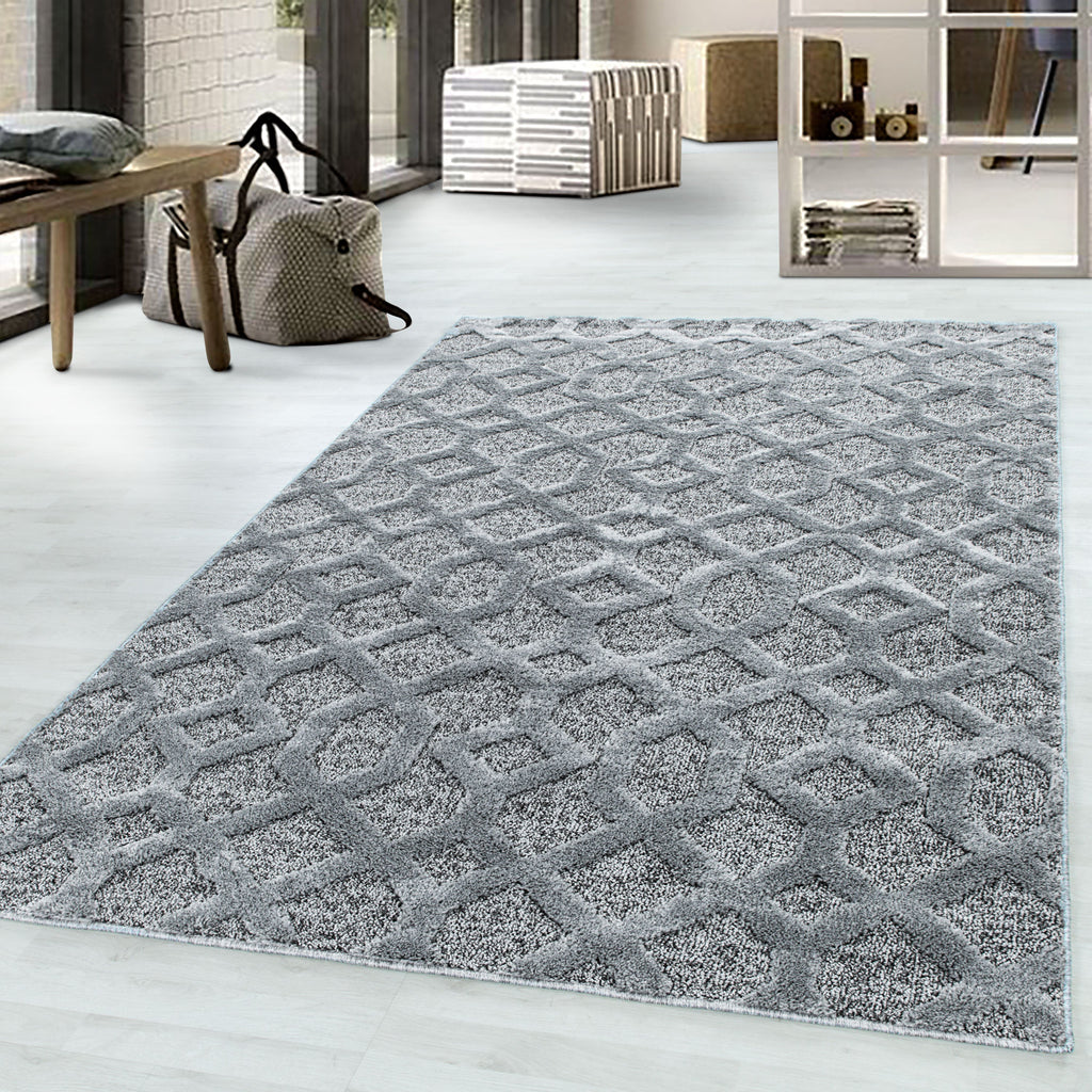 PISA - Tapis de salon à motif aztèque gris - PIS4702GRI PISA