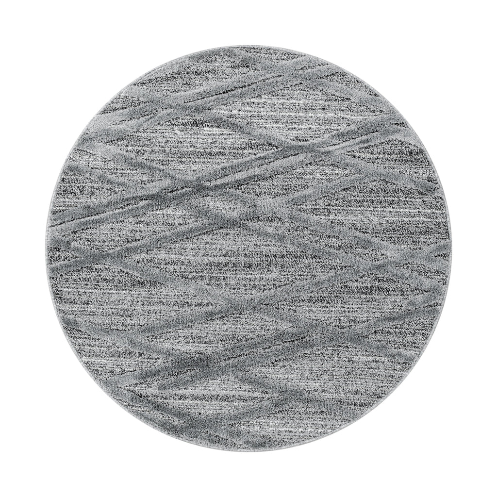 PISA - Tapis de salon rond à motif artistique gris - PIS4706GRI PISA