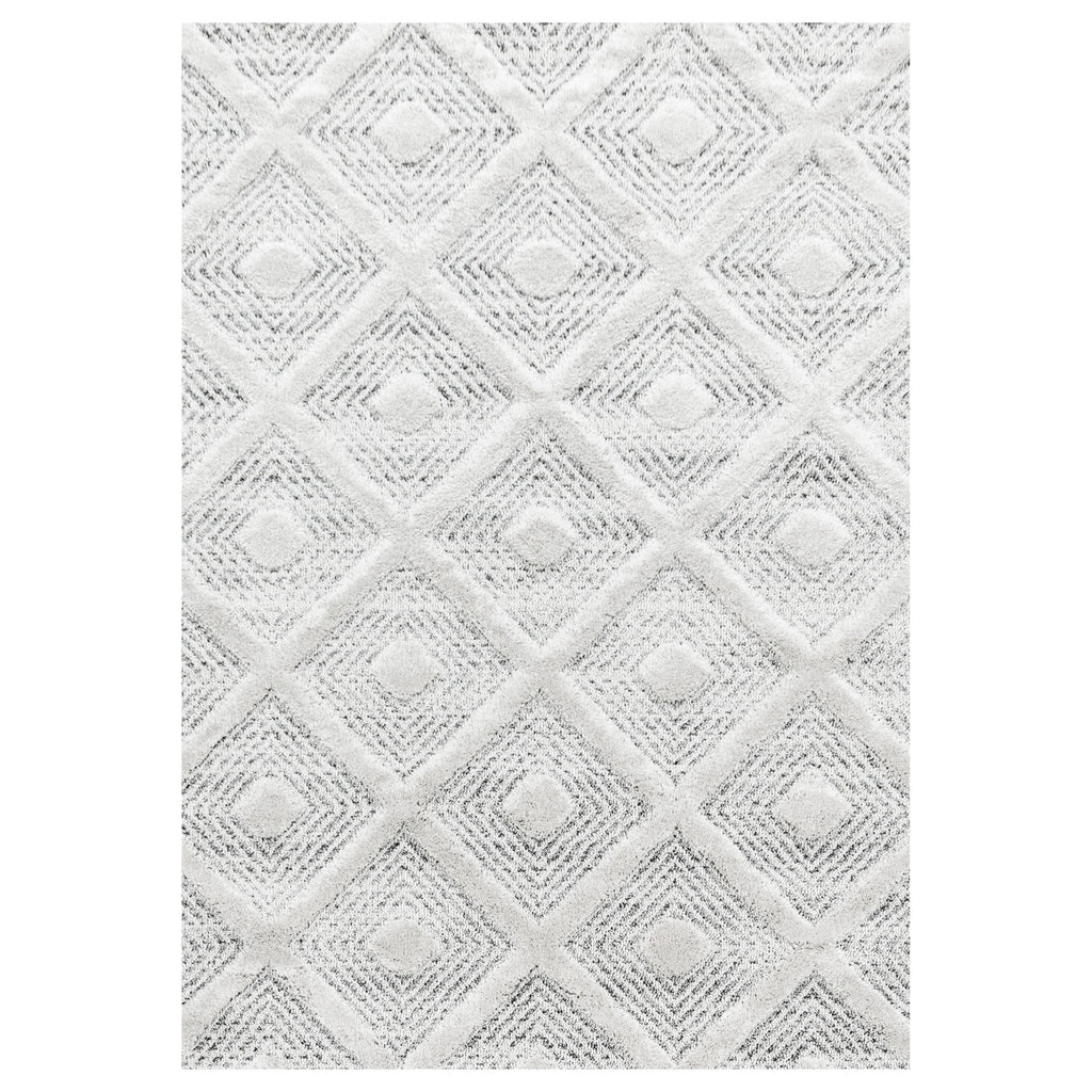 PISA - Tapis de salon à motif losange gris - PIS4707GRI PISA