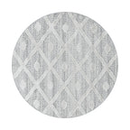 PISA - Tapis de salon rond à motif losange gris - PIS4707GRI PISA