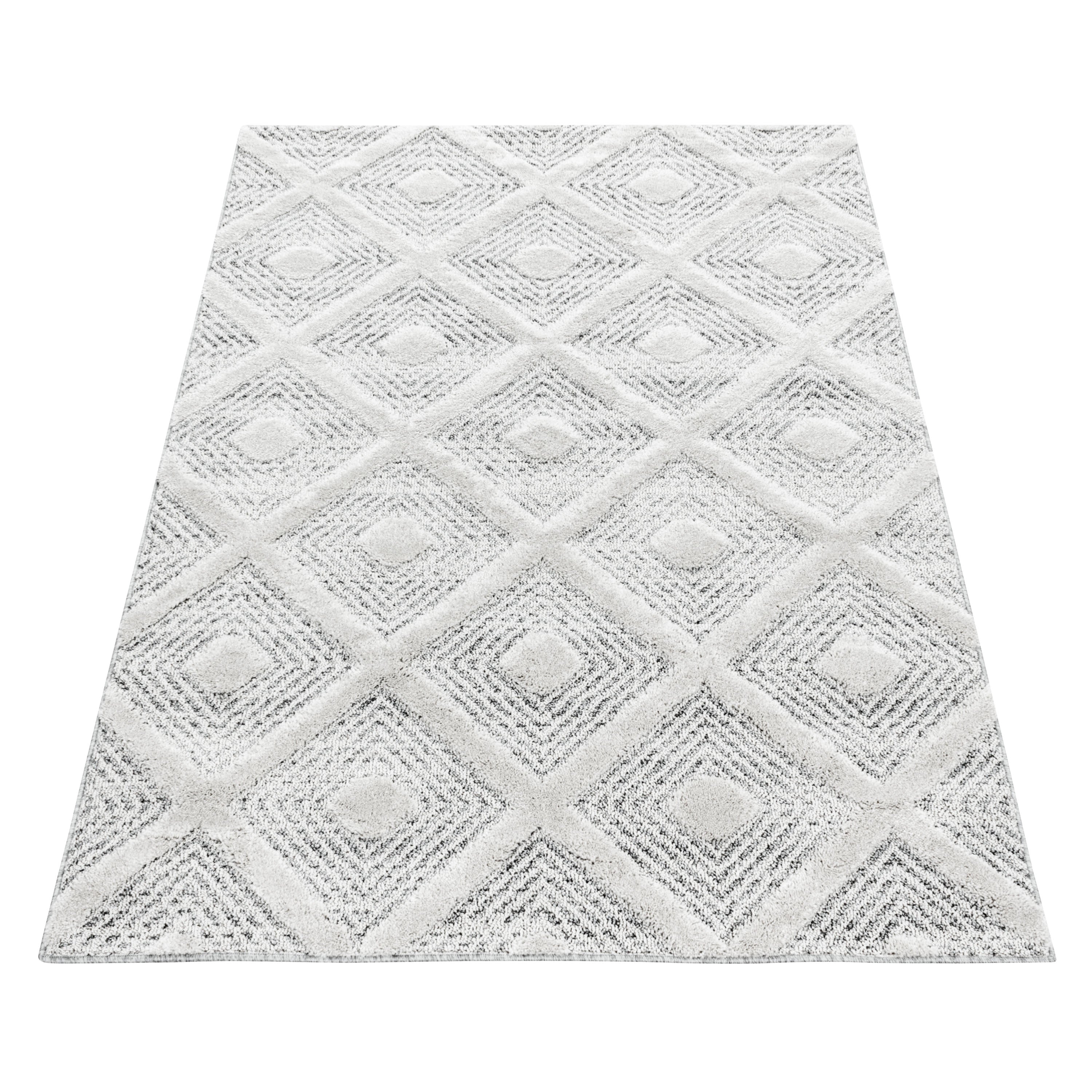 PISA - Tapis de salon à motif losange gris - PIS4707GRI PISA
