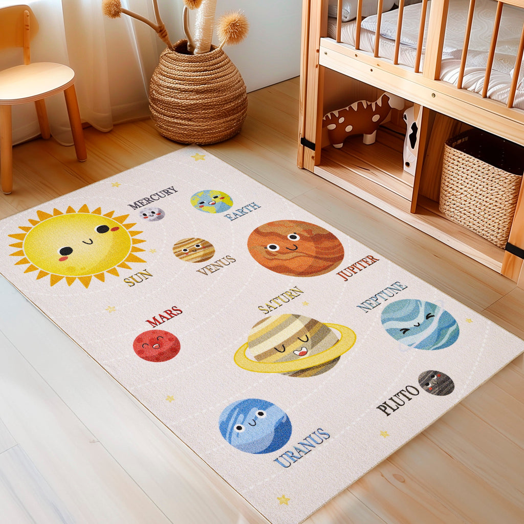 PLAY - Tapis enfant planète beige - PLA2019BEI PLAY
