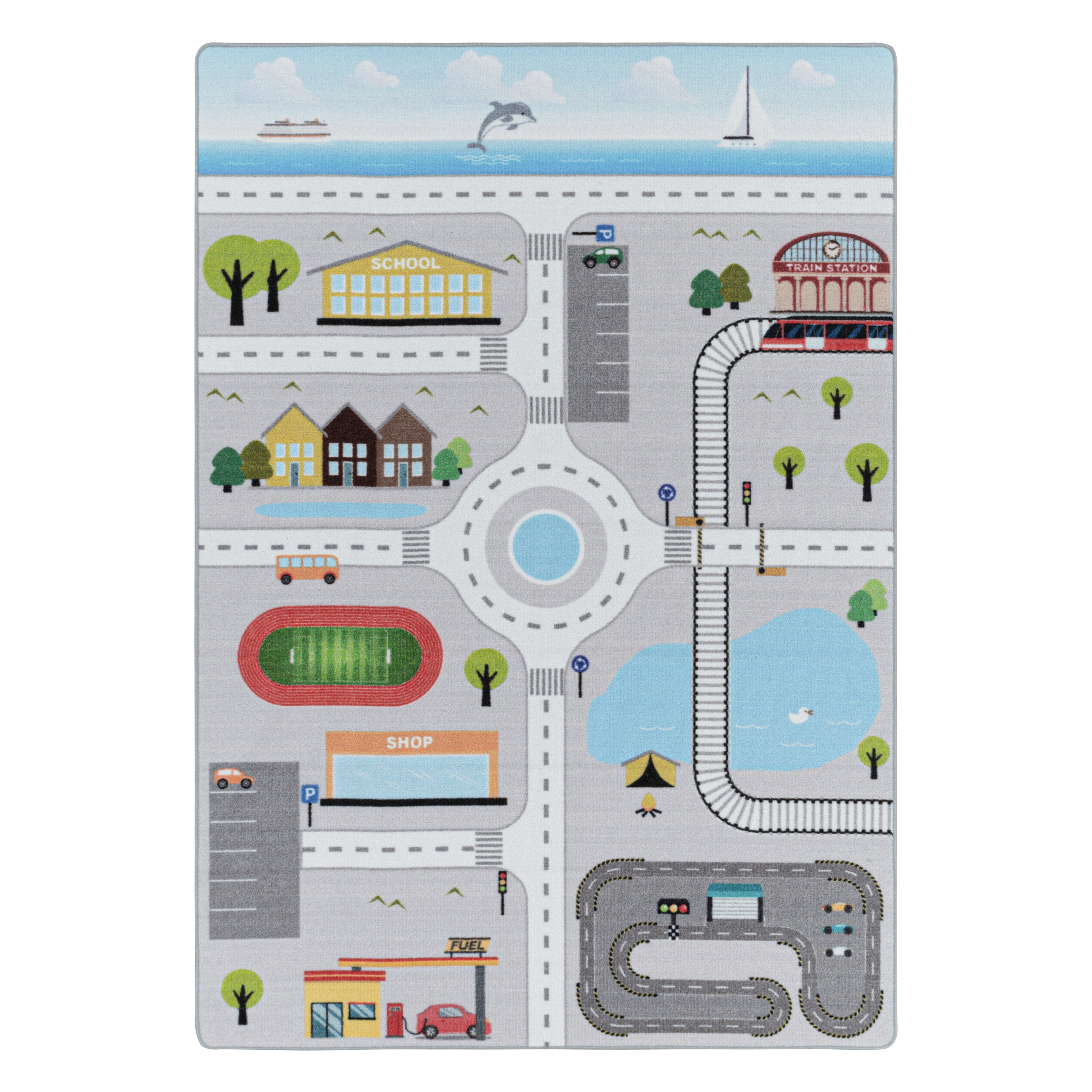 PLAY - Tapis enfant circuit gris - PLA2902GRI PLAY
