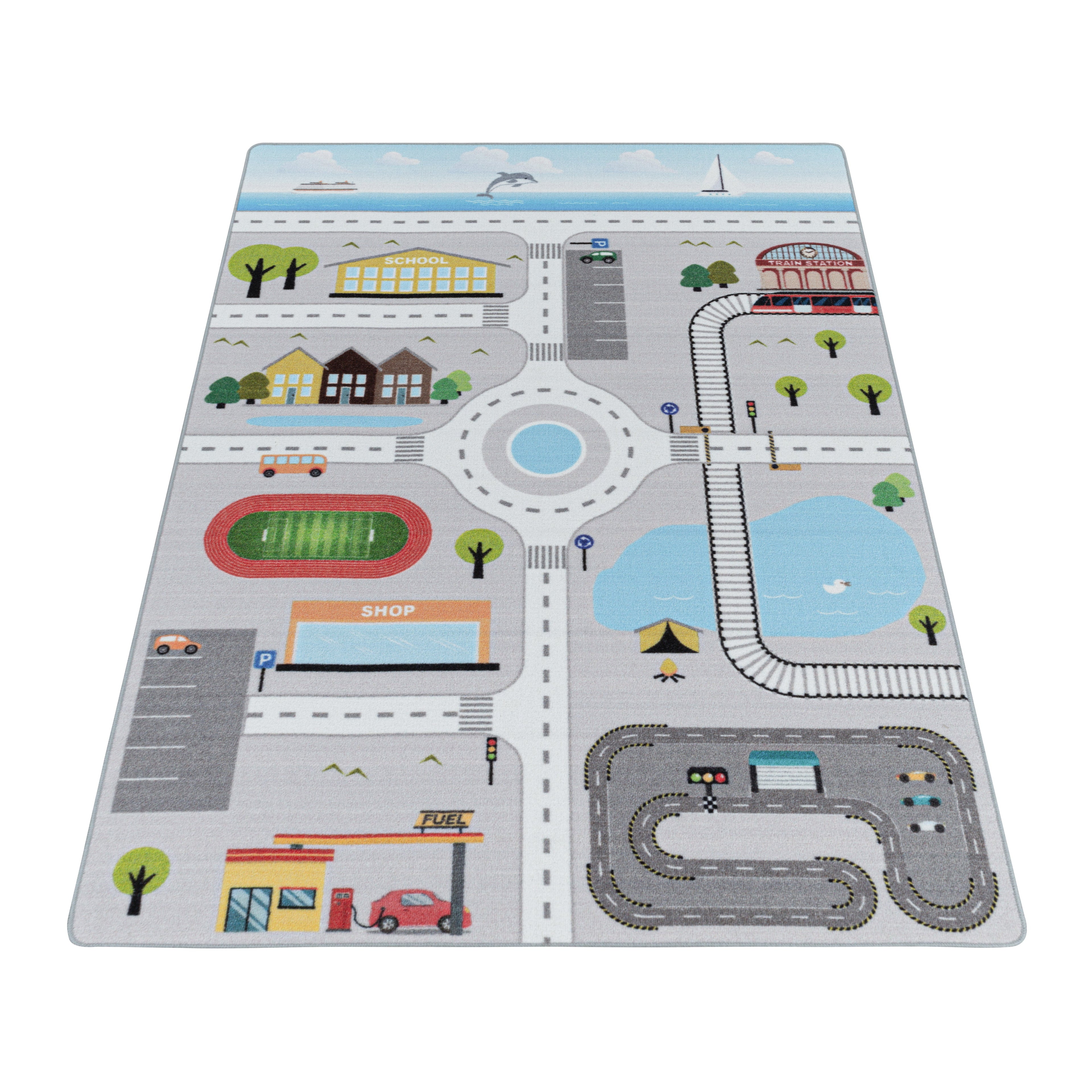 PLAY - Tapis enfant circuit gris - PLA2902GRI PLAY