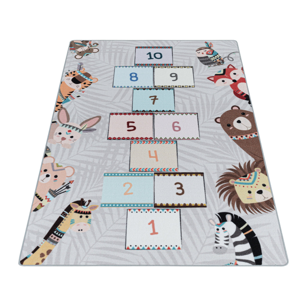 PLAY - Tapis enfant marelle gris - PLA2903GRI PLAY