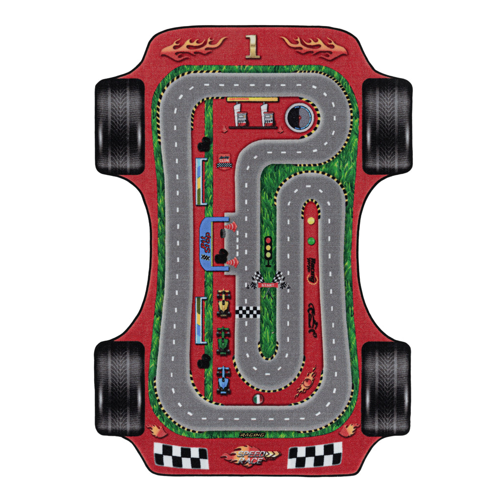 PLAY - Tapis enfant circuit voiture rouge - PLA2907ROU PLAY