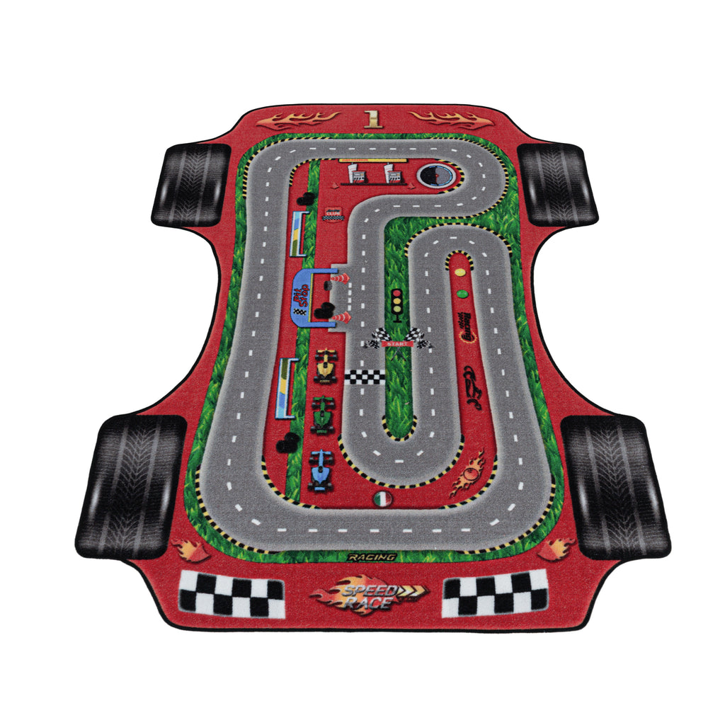 PLAY - Tapis enfant circuit voiture rouge - PLA2907ROU PLAY