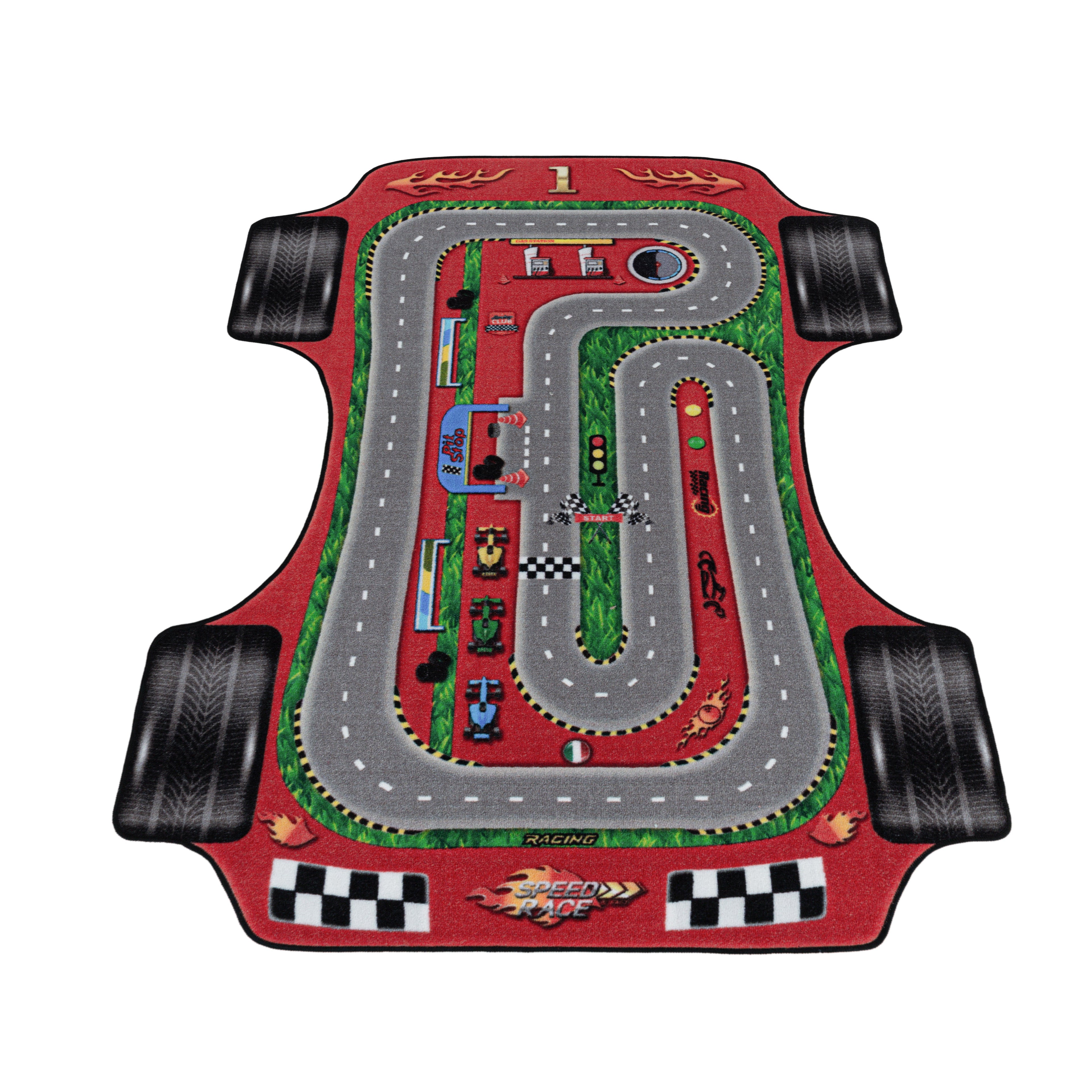 PLAY - Tapis enfant circuit voiture rouge - PLA2907ROU PLAY