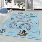 PLAY - Tapis enfant jeu de l’oie pirate bleu - PLA2908BLE PLAY