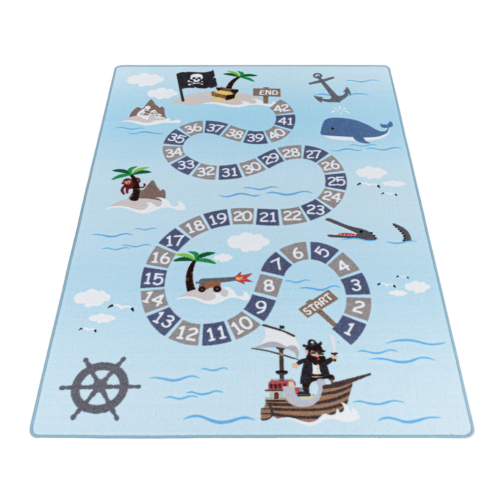 PLAY - Tapis enfant jeu de l’oie pirate bleu - PLA2908BLE PLAY