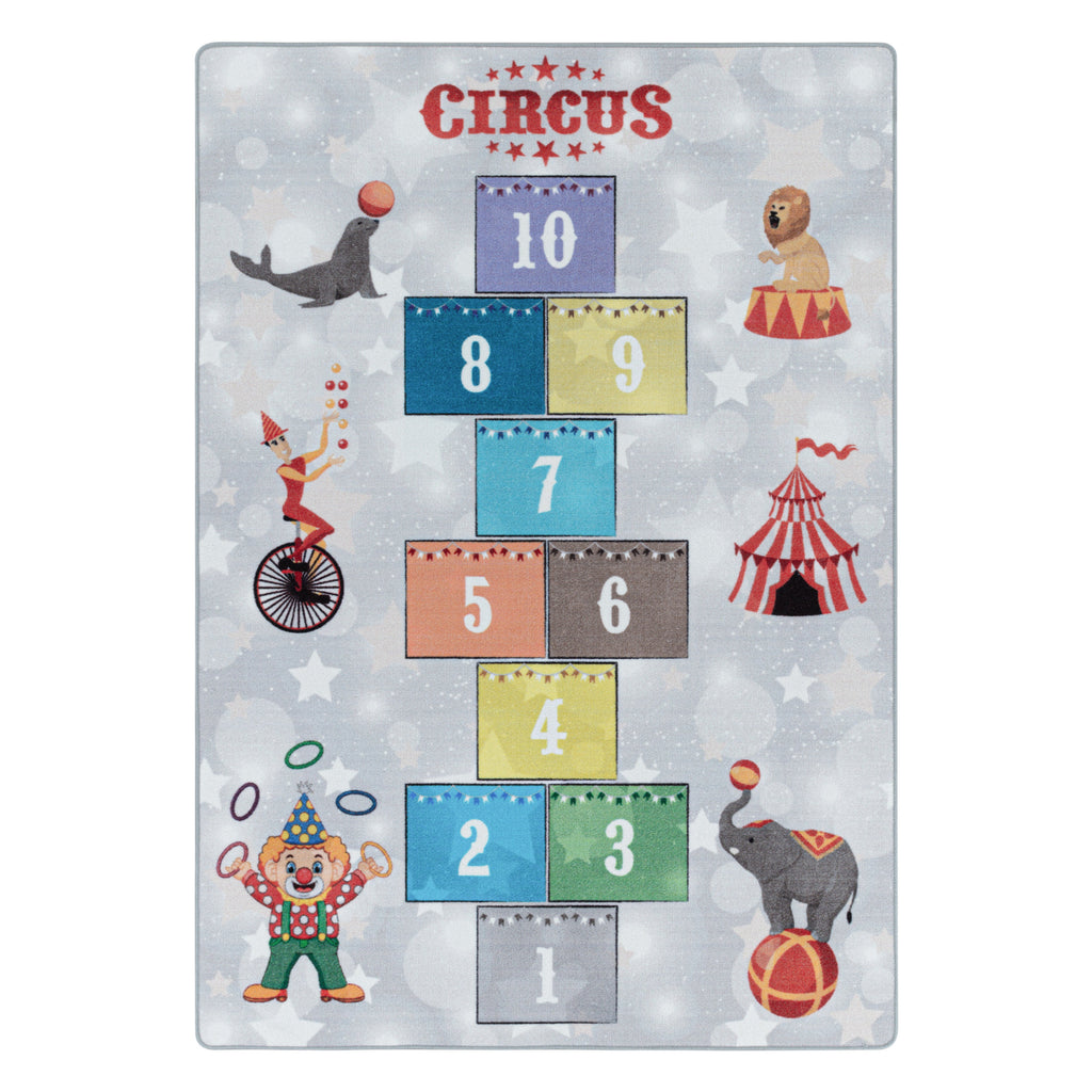 PLAY - Tapis enfant marelle cirque gris - PLA2909GRI PLAY