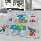 PLAY - Tapis enfant marelle cirque gris - PLA2909GRI PLAY