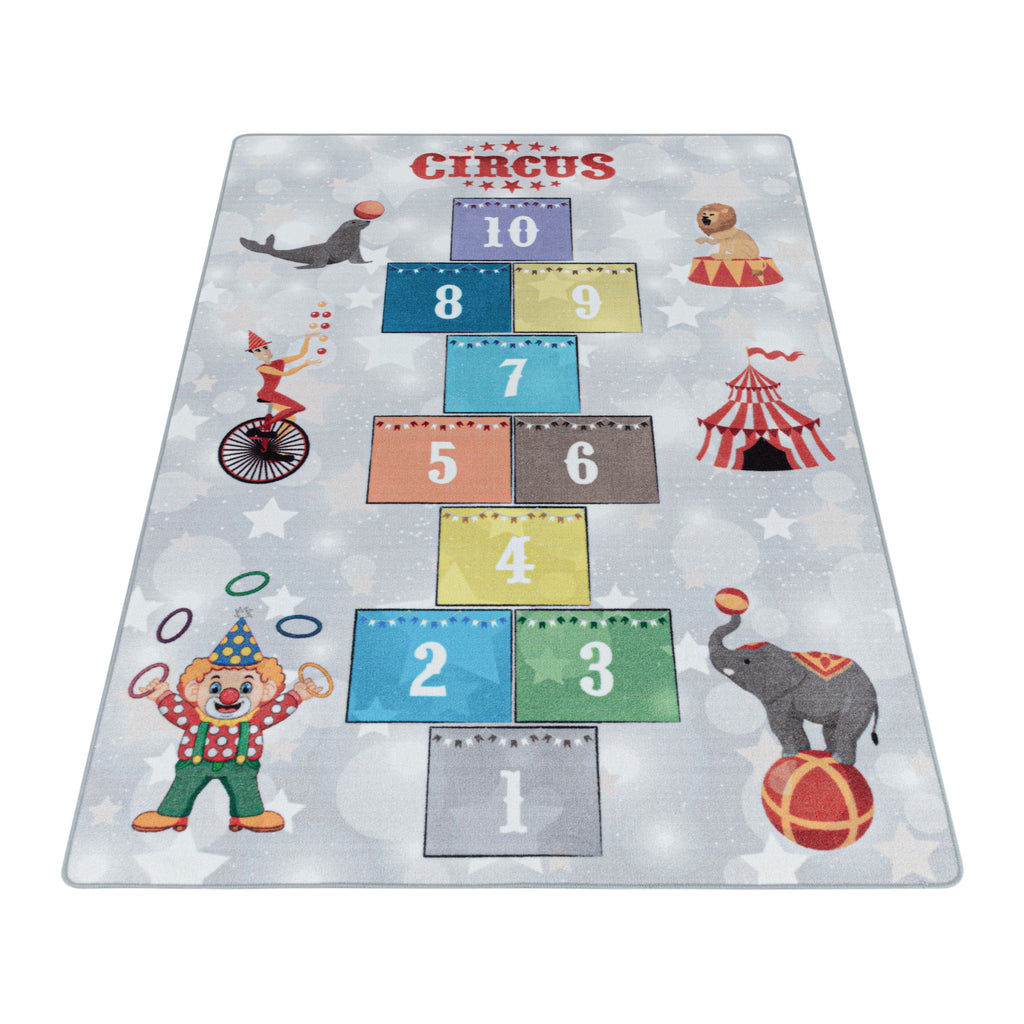 PLAY - Tapis enfant marelle cirque gris - PLA2909GRI PLAY