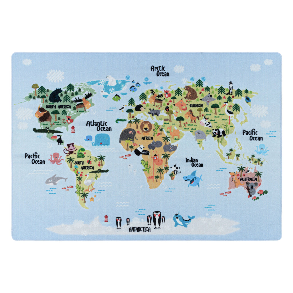 PLAY - Tapis enfant carte du monde bleu - PLA2917BLE PLAY
