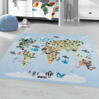 PLAY - Tapis enfant carte du monde bleu - PLA2917BLE PLAY