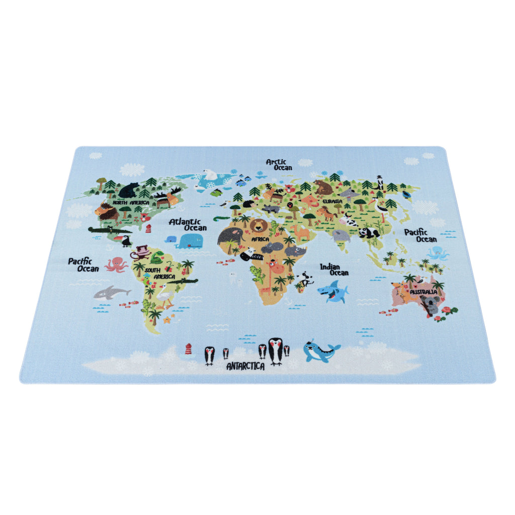 PLAY - Tapis enfant carte du monde bleu - PLA2917BLE PLAY