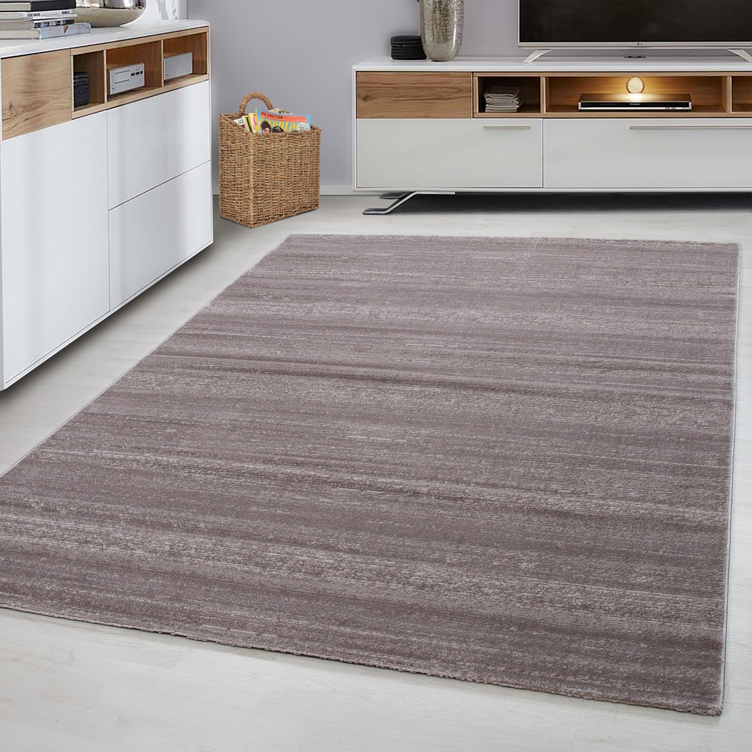 PLUS - Tapis uni à poils courts beige - PLU8000BEI PLUS