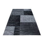 PLUS - Tapis à poils courts géométrique noir - PLU8001NOI PLUS