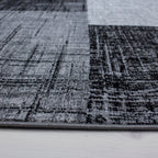 PLUS - Tapis à poils courts géométrique noir - PLU8001NOI PLUS