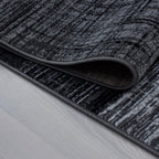 PLUS - Tapis à poils courts géométrique noir - PLU8001NOI PLUS